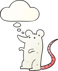 cartoon rat with thought bubble in smooth gradient style