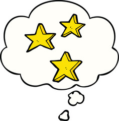 cartoon stars with thought bubble