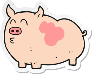 sticker of a cartoon pig