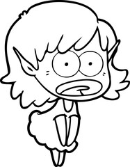 cartoon shocked elf girl