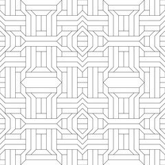 Vector seamless pattern. Modern stylish texture. Monochrome, linear abstract background.