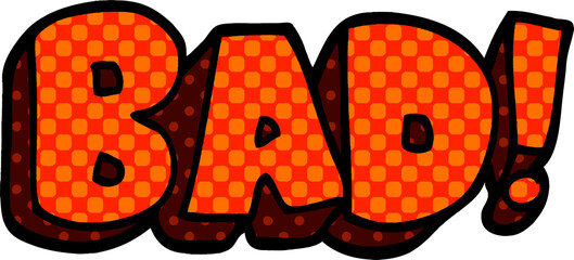 cartoon doodle word bad