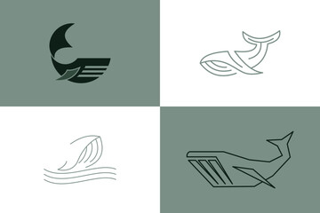 set of whale logo design with creative concept © RONNY
