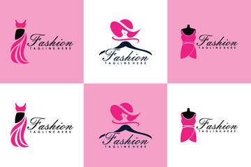 Fototapeta na wymiar collection of boutique fashion logo design premium vector