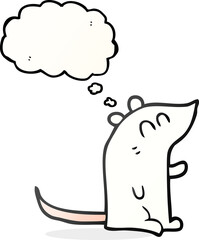 freehand drawn thought bubble cartoon mouse