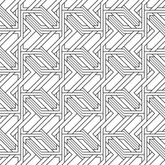 Vector seamless pattern. Modern stylish texture. Monochrome, linear abstract background.