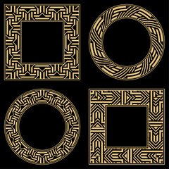 Set. Ornament. Venzel. Logo, template, labels and icons. Vector.