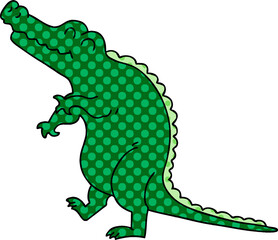 comic book style quirky cartoon crocodile