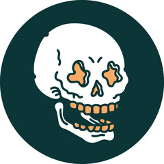 iconic tattoo style image of a skull