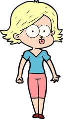 cartoon girl pouting