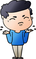 cartoon annoyed man