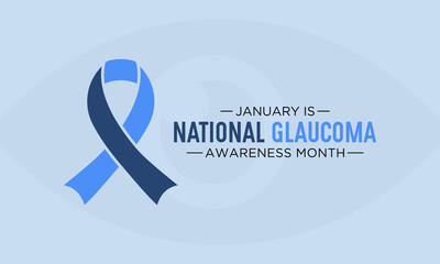 National Glaucoma Awareness month is observed every year in january. January is Glaucoma Awareness Month. Eye health and vision care concept for banner design. Vector illustration.