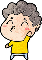 Fototapeta premium cartoon man pouting