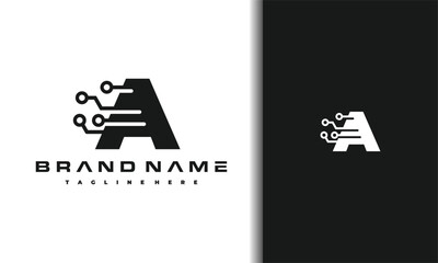 letter A tech logo