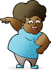 cartoon overweight woman