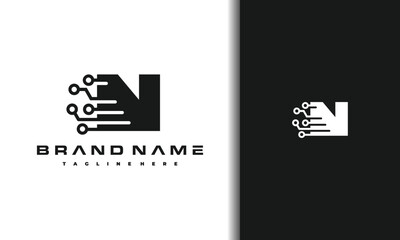letter N tech logo