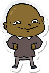 sticker of a cartoon creepy guy