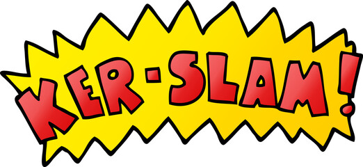 cartoon doodle word ker-slam
