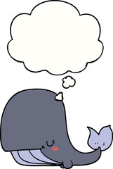 cartoon whale with thought bubble