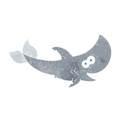 freehand retro cartoon shark