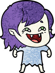cartoon laughing vampire girl