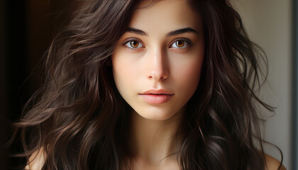 Close-up photo of Asian woman's face, youthful and beautiful