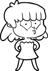 cartoon whistling girl