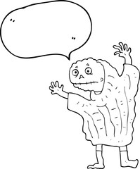 freehand drawn speech bubble cartoon halloween ghoul