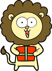 Fototapeta premium happy cartoon lion