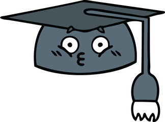 cute cartoon of a graduation hat