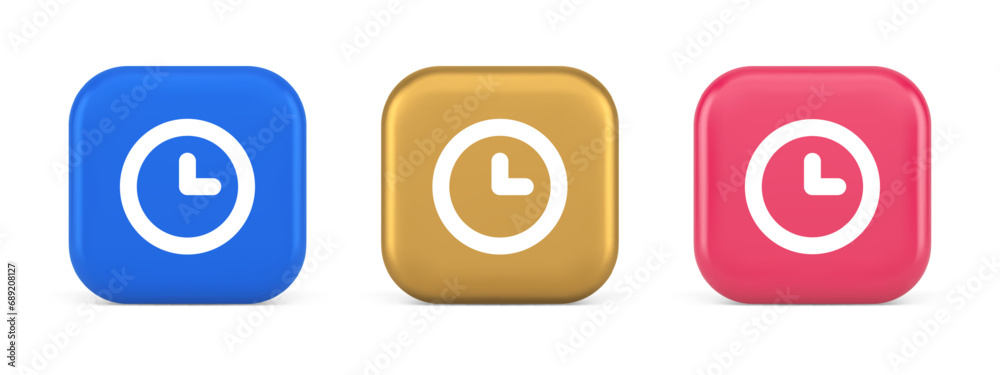 Poster timer countdown deadline control button time management watch web app design 3d icon