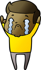 cartoon man crying