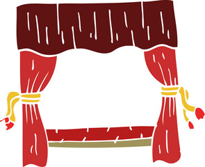 cartoon doodle stage curtains