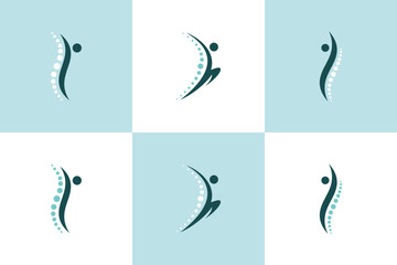 collection of chiropractic logo design with spine concept