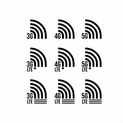 Internet signal icon logo design. Technology logo. Vector illustration.