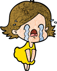 cartoon woman crying