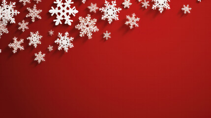 white stars on a red background, Christmas decor background