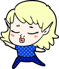 pretty cartoon elf girl