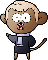 cartoon shocked monkey