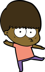 Obraz premium nervous cartoon boy dancing