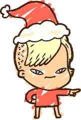 Festive Woman Chalk Drawing