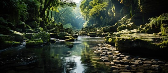 Beautiful waterfall in deep forest