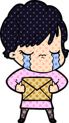 cartoon woman crying