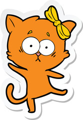 sticker of a cartoon cat