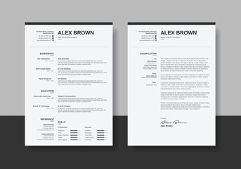 Obraz premium Modern Clean Resume Cv Template
