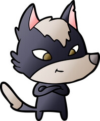 friendly cartoon wolf