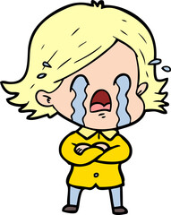 cartoon woman crying