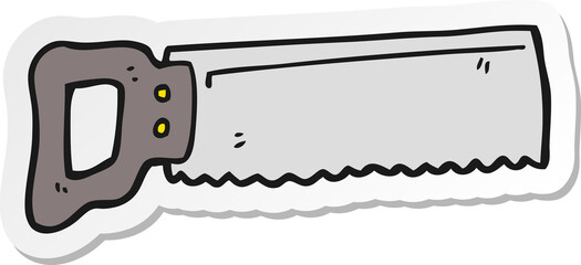 sticker of a cartoon saw