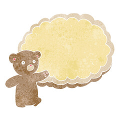 cartoon bear with text space cloud