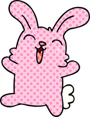 comic book style quirky cartoon rabbit